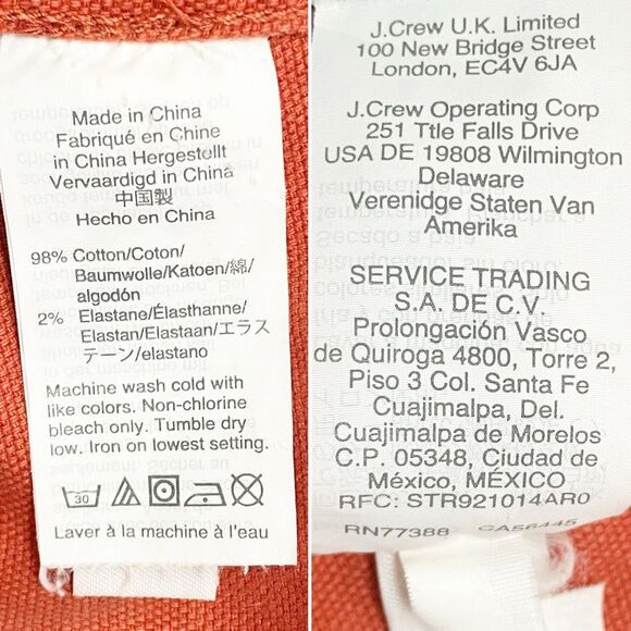 Madewell Slim Emmett Wide Leg Crop Pants Warm Nutmeg Rust Cotton Size 24 | 00 - Picture 11 of 12